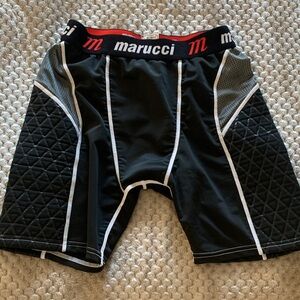 Marucci Padded Black Compression Baseball Shorts
